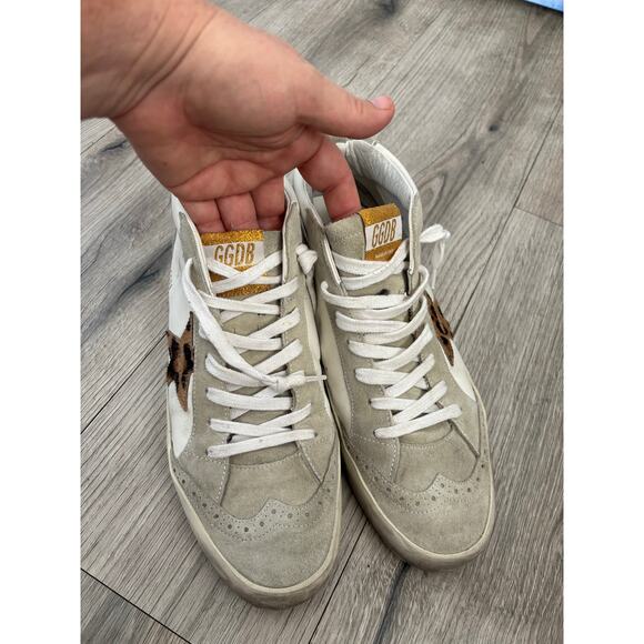 Golden Goose Mid Star leopard print star mid top sneakers size 42 - Picture 4 of 9
